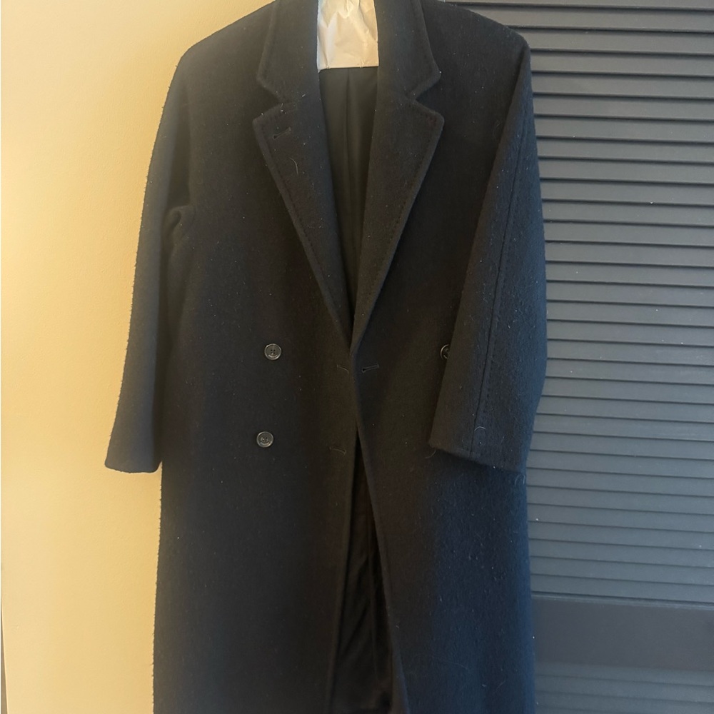 Babaton Black Slouch Coat Boucle Wool